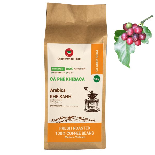 Loại hạt/bột Cà phê nguyên chất 100%. Hảo Hạng – Khesaca cafe Arabica túi 500gr Kraft - Ảnh 2