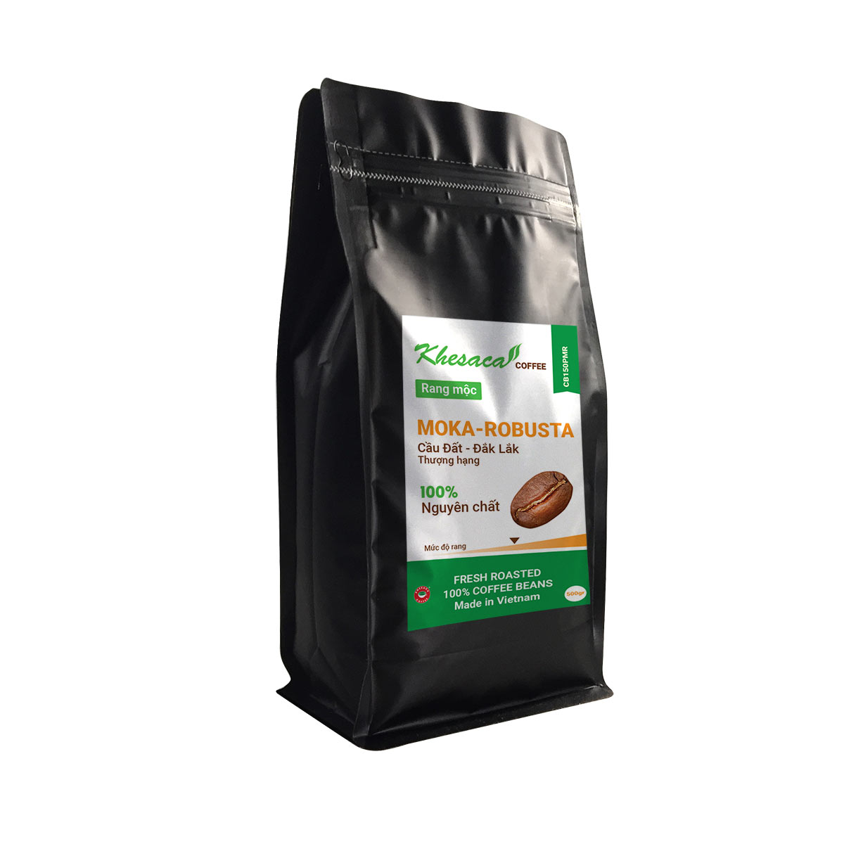 Cafe Cầu Đất – Đắk Lắk. Loại hạt Khesaca Coffee nguyên chất Moka & Robusta túi 500gr -CB150PMR - Ảnh 2